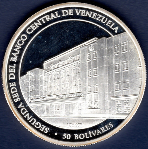 Moneda De 50 Bolívares 2010 70 Aniversario Del Bcv Plata
