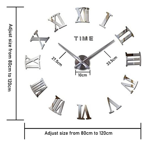 Reloj De Pared Moderno 3d Con Número Romanos