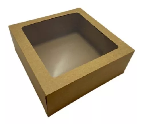 Caja Kraft Ventana 244x140x55 (1800-1800ml) - Super Cajas Web