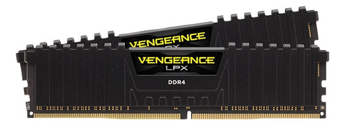 Memória RAM Vengeance LPX color preto  32GB 2 Corsair CMK32GX4M2E3200C16