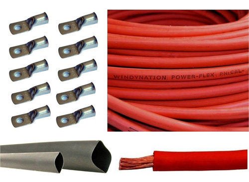 Bateria De Soldadura Roja De Calibre 2/0 2/0 Awg De 10 Pies,