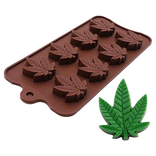 Molde De Silicona Forma Marijuana Caramelo, Chocolate, Hielo