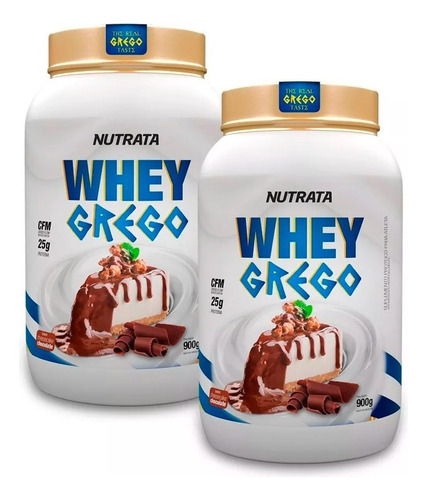 Kit 2x Whey Protein Grego 3w 900g Iso Conc Hid Combo Nutrata Sabor Beijinho/vitaminafrutas