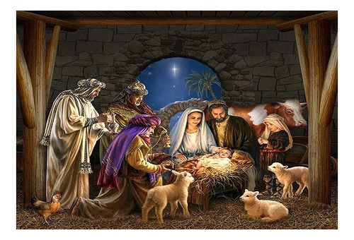 Telón De Fondo De Navidad Con El Nacimiento De Jesús, Escena