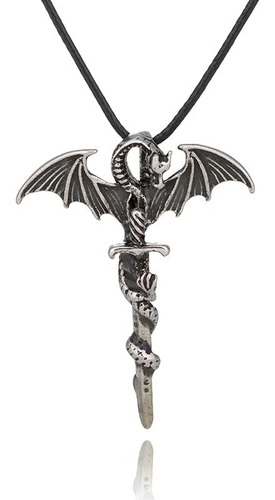 Dragón Con Espada Collar Vintage Amuleto Poderoso Feng Shui