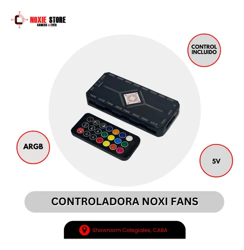 Combo Controladora Noxi + 3 Coolers Noxi Ifrit Black Argb 5v