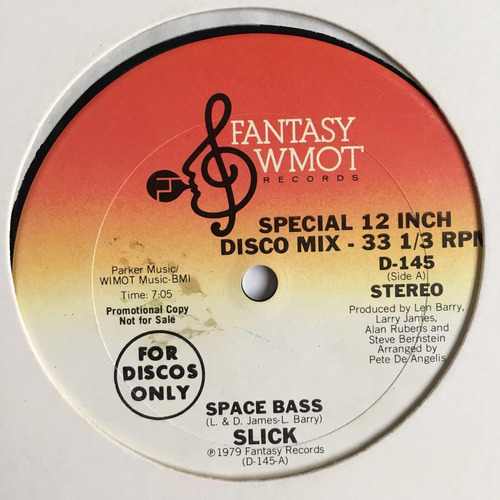 Slick - Space Bass - 12'' Single Vinil Promo Us