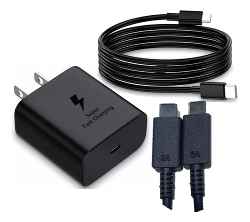 Cargador Samsung 45w Usb-c Carga Rapida Con Cable 5a Usb-c