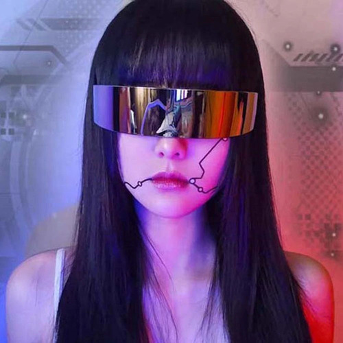 Imagen 4 de 10 de Lentes De Sol Cyberpunk Futuristas Con Antirreflejo & Uv400