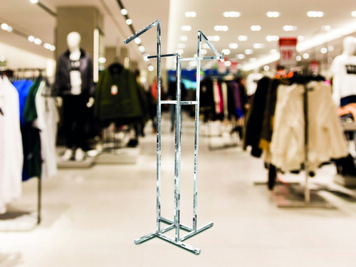 Rack Exhibidor P/ropa Con 4 Brazos Ajustable, Cromo