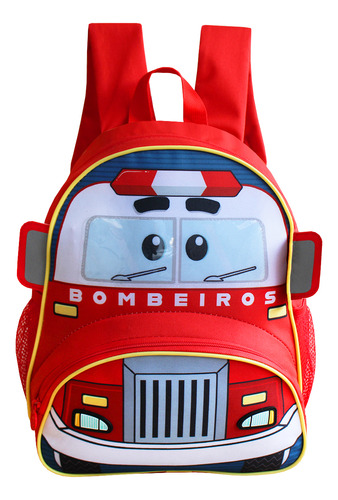 Mochila Infantil De Costas Creche Bombeiros Clio Style Pets