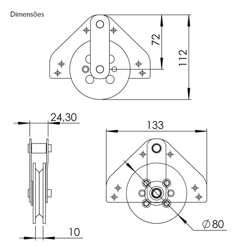 Roldana De Canto Estampada 80mm Robustec (15un)