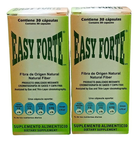 Easy Forte 30 Cápsulas Digestión Y Pérdida De Peso 2 Piezas