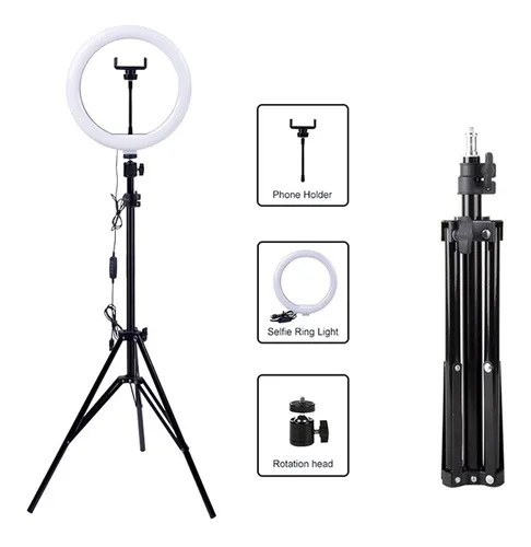 Aro Luz Led Selfie Influencer 26cm Tripode Pro 2 Mts MercadoLibre