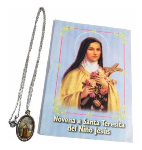 Medalla De Santa Teresita Del Niño Jesús Con Cadena+ Novena