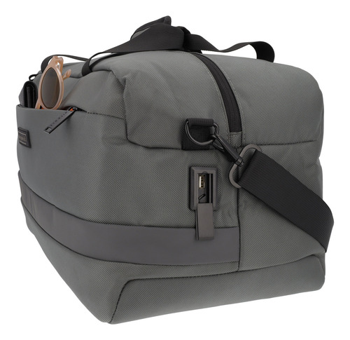Bolso Deportivo Gym Bag Deprotes Metro Duffle Color Gris Oscuro Lisa