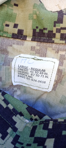 Uniforme Militar Aor2 Us Navy Original,pantalón Xl,chaq. L (Usado)