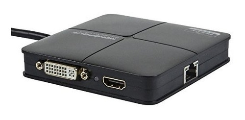 Monoprice Usb 3.0 Adaptador Multipuerto Con Dvi, Hdmi Y Et