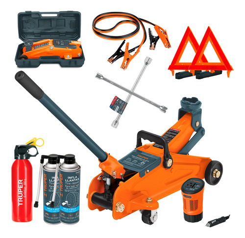 Gato Hidráulico 2t C/ Estuche Y Kit De Emergencia Truper