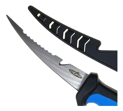 Cuchillo Filetero Storm Con Funda 23 Cm Color Azul