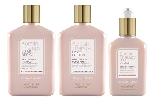 Shampoo + Acondicionador + Sérum Alfaparf Keratin Therapy