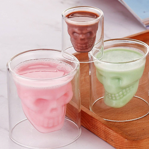 Copas De Cristal Calavera Halloween Vasos Vino Tequila 25 Ml