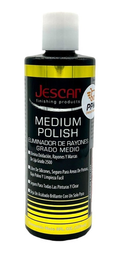 Imagen 1 de 1 de Jescar Medium Polish Pulimento De Corte Medio 8oz.