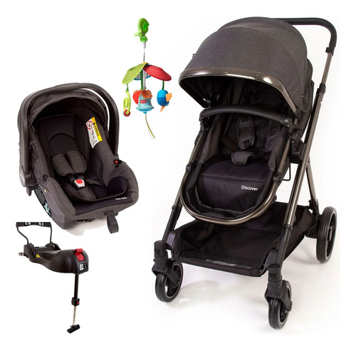 Carrinho Travel System Discover Black E Mini Mobile Pack Go