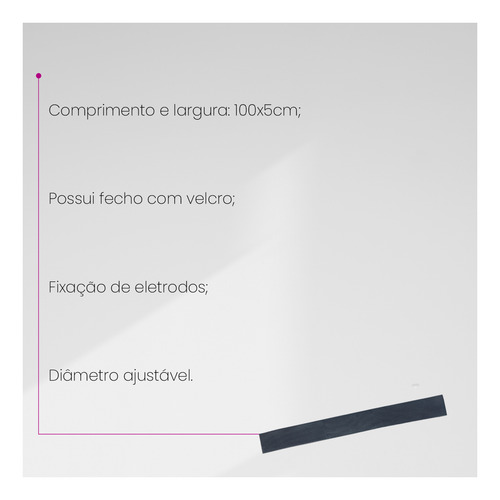 Faixa Elástica Fixação Eletrodos Eletroterapia Com Velcro
