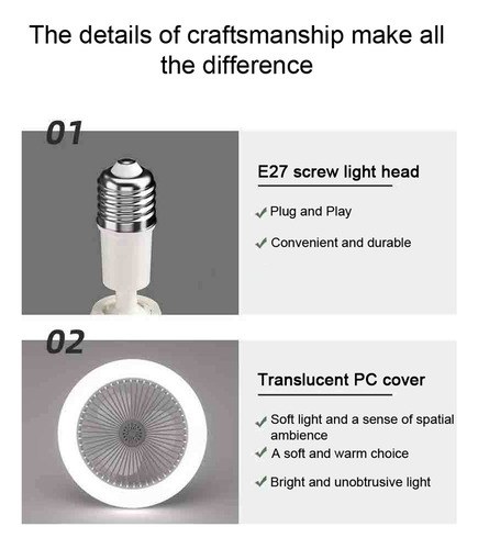 Z Bombilla Led De Techo Con Ventilador Para Dormitorio Con