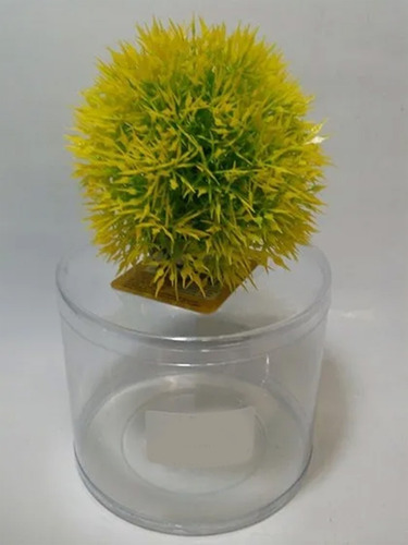 Enfeite Para Aquário Musgo Ball Amarelo Artificial 9 Cm 