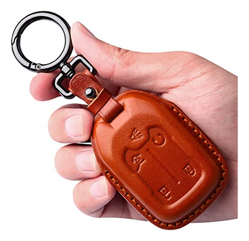 Compatible With Chevrolet Leather Key Fob Cover With Ke...