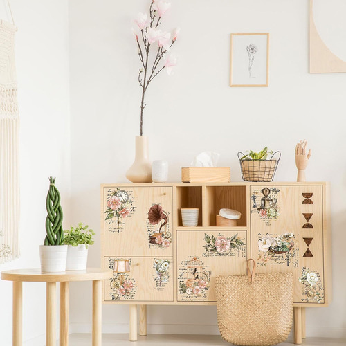 Whaline 10 Hojas De Transferencias De Flores Para Muebles Y