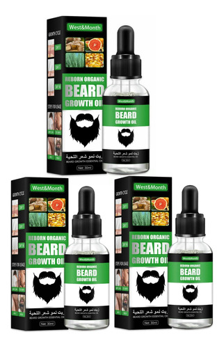 3×barba Líquida For Hombre Que Crece Rápidamente Y Mejora La