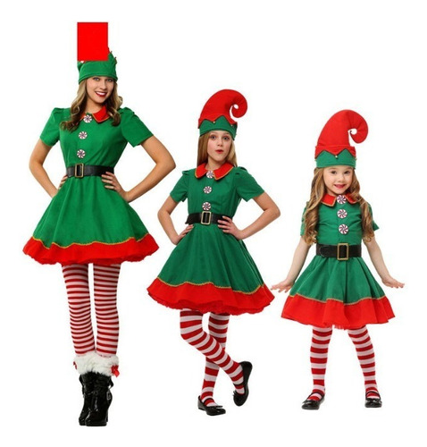 Papá Noel Roleplay Vestido De Navidad Duende Disfracess11