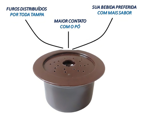 3 Cápsulas Três Corações Recarregáveis Com Colher Para Lov