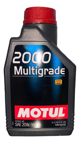 Aceite Motul 20w-50 Mineral 2000 Multigrade 1lt