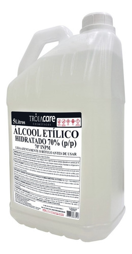 Imagem 3 de 5 de Álcool Etílico Hidratado 70% Inpm Galão 5 Litros Líquido