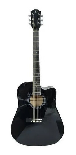 Parquer Gac109bk Guitarra Acustica Custom Con Corte Negra