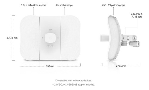 Antena Ubiquiti Litebeam 5ac Gen2 5ghz 23dbi 450 Mbps Ima