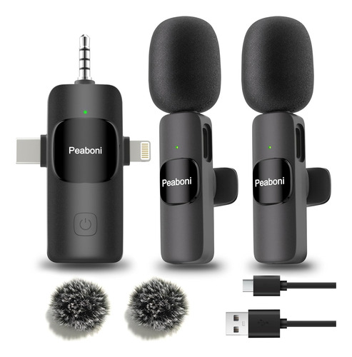 Micrófono Inalámbrico Lavalier 3 1 Mini Micrófonos D...