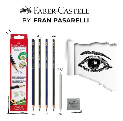 Imagen 1 de 12 de Set Principiante Dibujo Grafito Fran Pasarelli Faber-castell