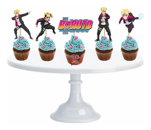 Boruto Naruto Cupcake Toppers Adorno Para Muffins X10