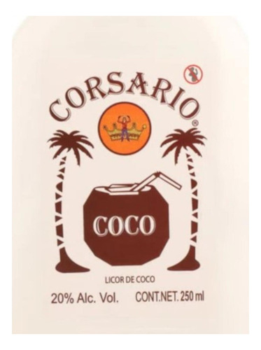 Pack De 2 Licor Corsario Coco 250 Ml