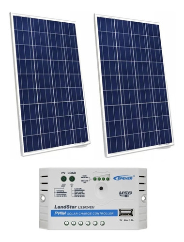 Kit Panel Solar 200w (2x 100w )  Regulador Epever 20a 12-24v