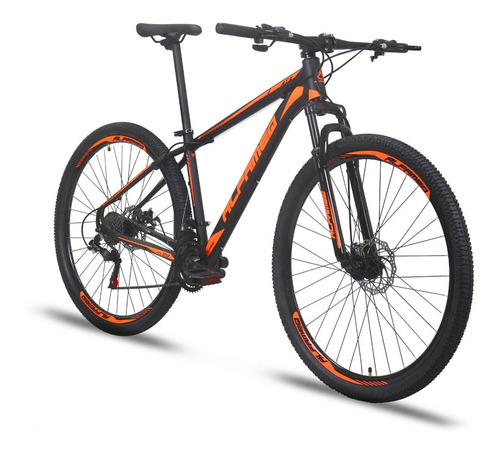 Mountain bike Alfameq ATX aro 29 17 27v freios de disco hidráulico câmbios Indexado mtb cor preto/laranja