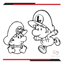 Comprar Calca Sticker Mario Y Luigi Bros Para Carro De 18x12cm 1pz