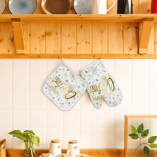 Juego De 2 Manoplas Para Horno Y Agarraderas, Diseño De Copo