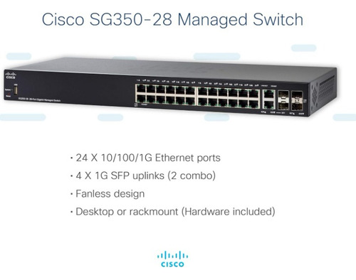 Switch Cisco Sg350 28 Puertos Gigabit Managed (Usado)