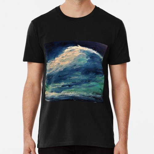 Remera Pintura De Surf Iluminada Por La Luna Algodon Premium